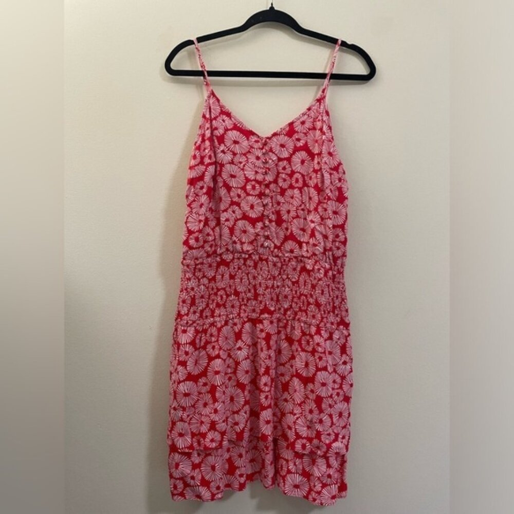LOFT Smocked Waist‎ Sundress in Red and White - SP